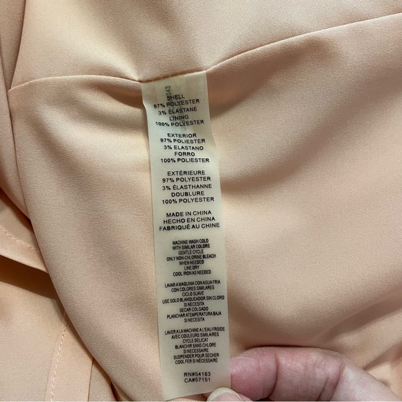 Vince Camuto Blush Pink Sleeveless Sheath Dress with Asymmetrical Ruffle Sz 10 - Picture 9 of 9